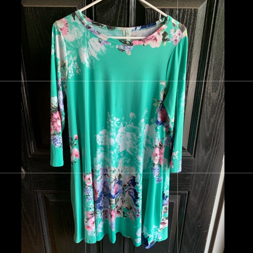 Bellamie mint floral swing dress. Size medium